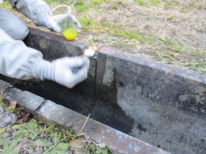 ３．下地材（プライマー）を刷毛等で塗る